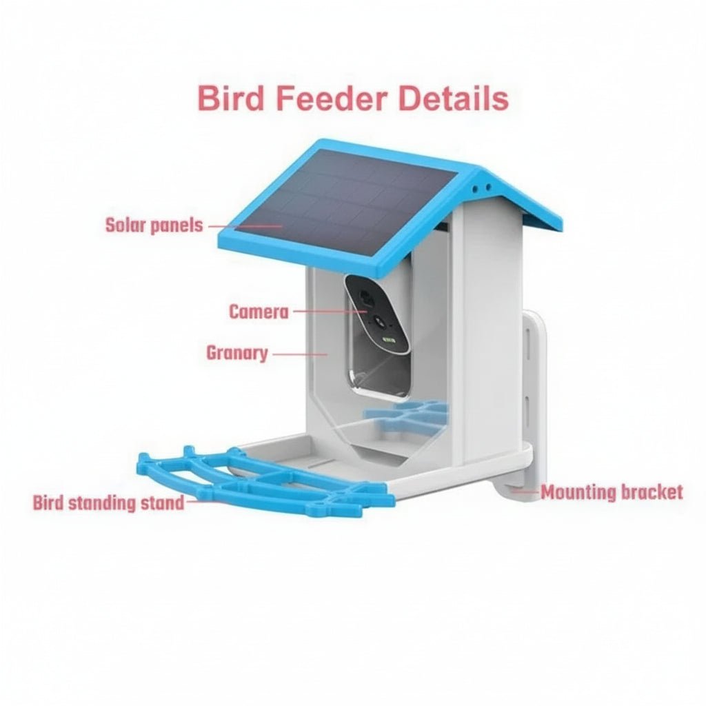 Smart Bird Feeder with Camera - 2.4K HD, Solar-Powered, Night Vision 3