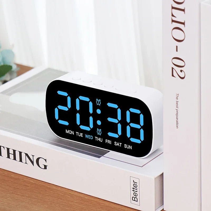 Smart LED Digital Alarm Clock with Dual Alarm, Temperature & Date Display 4