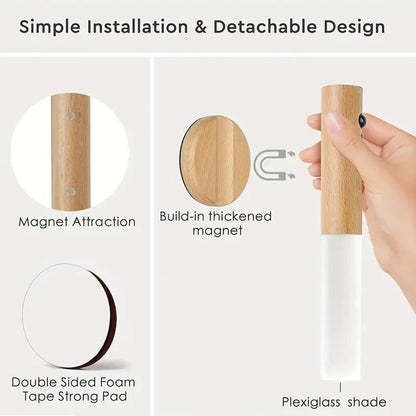 Smart LED Motion Sensor Night Light - Rechargeable Magnetic Wall Lamp 5