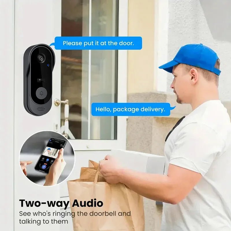 Smart Wireless Video Doorbell Camera with HD Night Vision & Two-Way Intercom 2