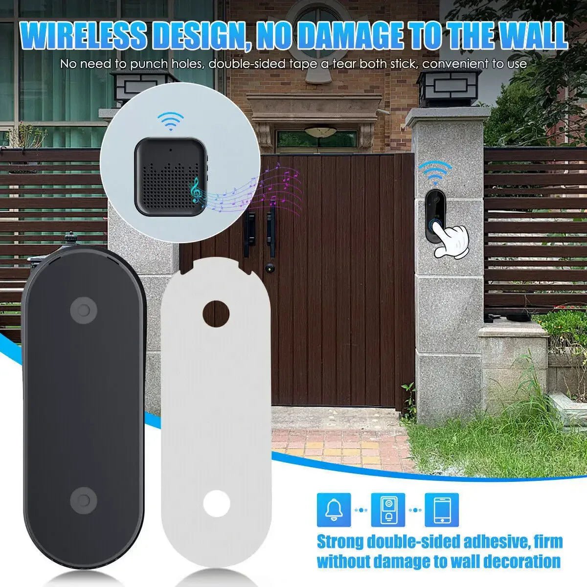 Smart Wireless Video Doorbell Camera with HD Night Vision & Two-Way Intercom 4
