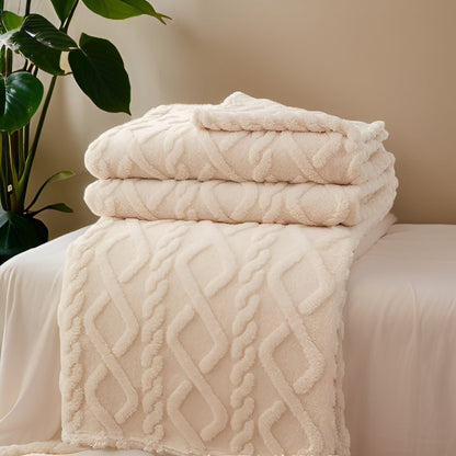 SnugBlanket - Double Layer Fleece Throw Blanket with Geometric Design for Comfort 1