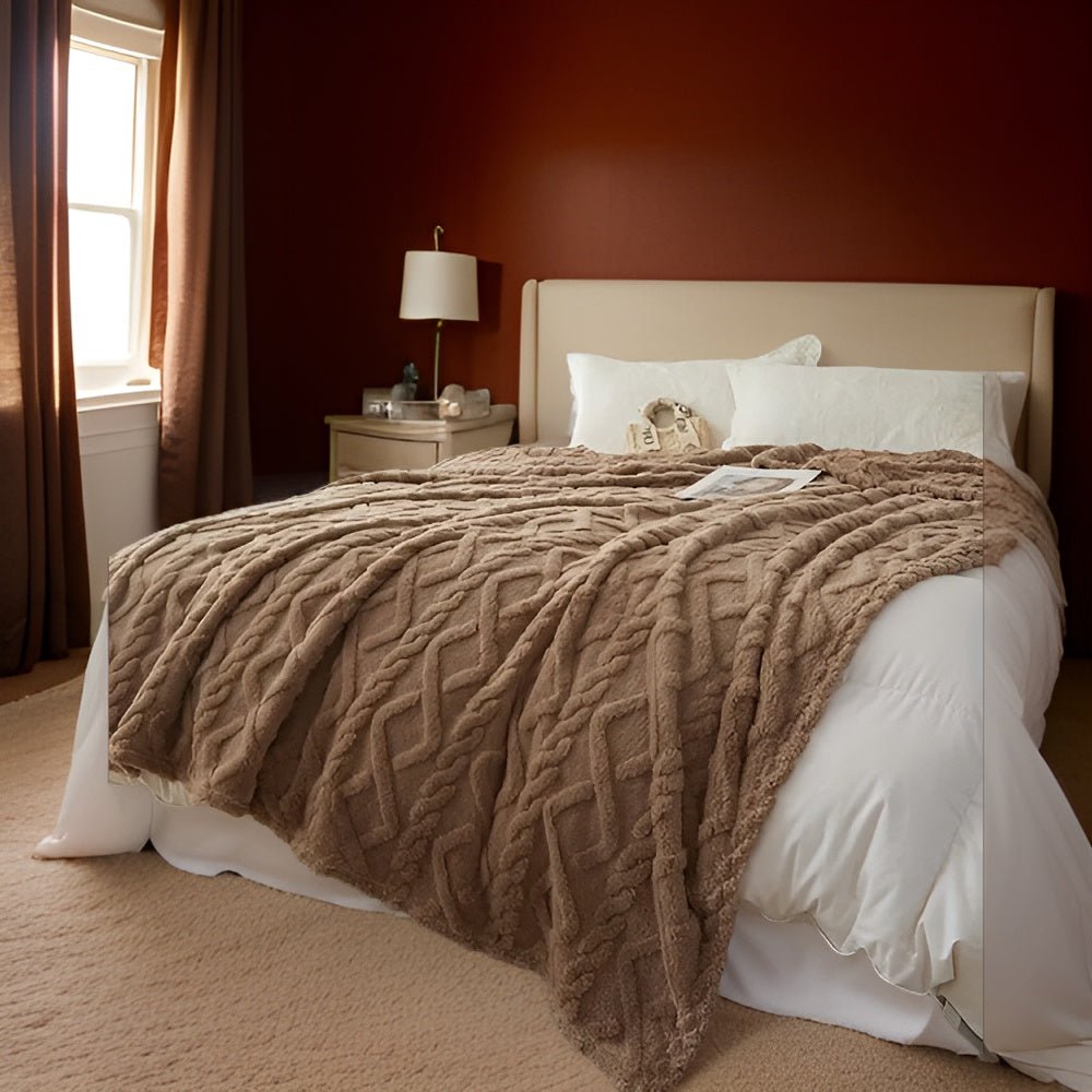 SnugBlanket - Double Layer Fleece Throw Blanket with Geometric Design for Comfort 3