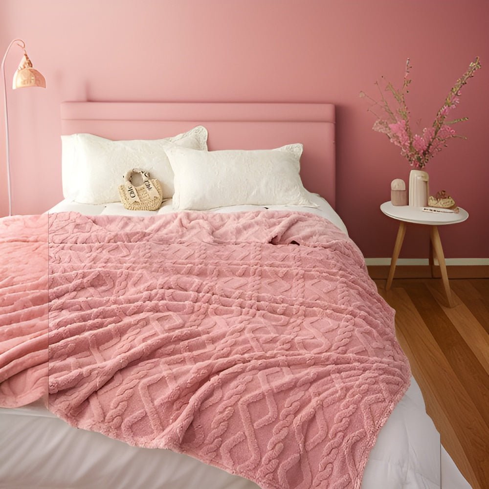 SnugBlanket - Double Layer Fleece Throw Blanket with Geometric Design for Comfort 6