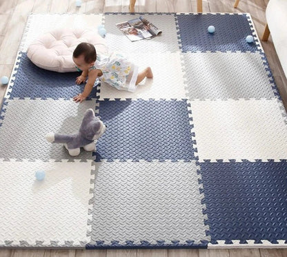 KIDDOREST – Baby Play Mat with 12 Interlocking Pieces and Shock-Absorbing Padding
