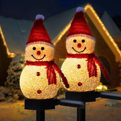 Solar Lights - Festive Snowman Stake Lights for Outdoor Holiday Decor 0
