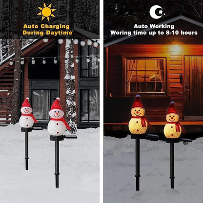 Solar Lights - Festive Snowman Stake Lights for Outdoor Holiday Decor 2