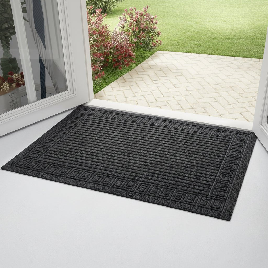 Solistra Low Profile Anti-Slip Doormat - Dirt & Moisture Absorbent Rubber 0