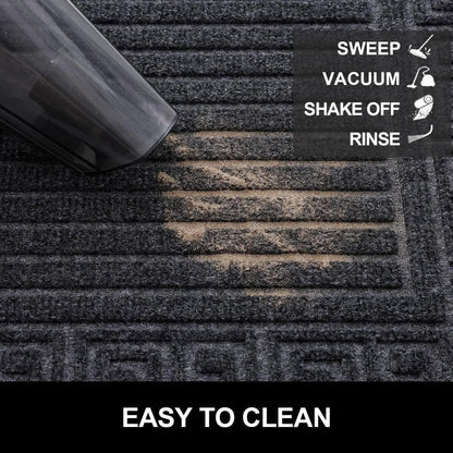 Solistra Low Profile Anti-Slip Doormat - Dirt & Moisture Absorbent Rubber 4