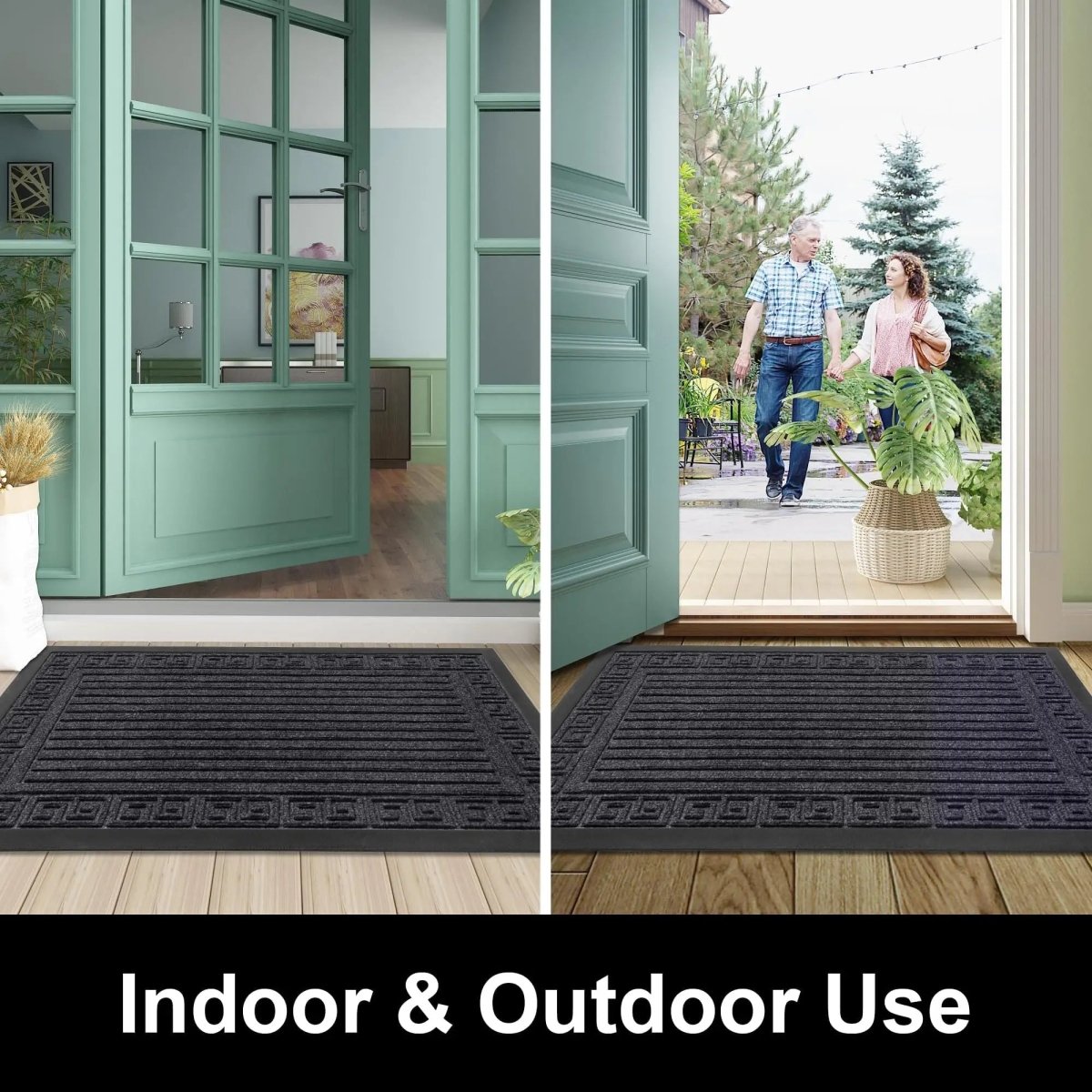 Solistra Low Profile Anti-Slip Doormat - Dirt & Moisture Absorbent Rubber 5