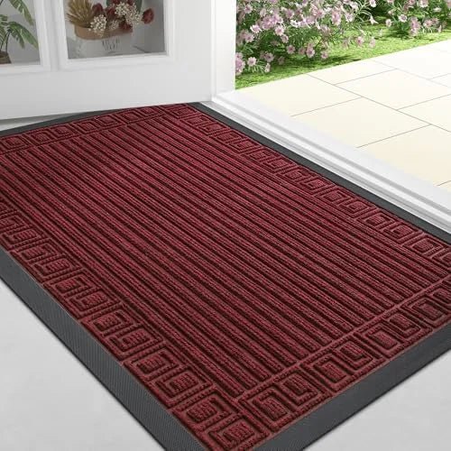 Solistra Low Profile Anti-Slip Doormat - Dirt & Moisture Absorbent Rubber 9