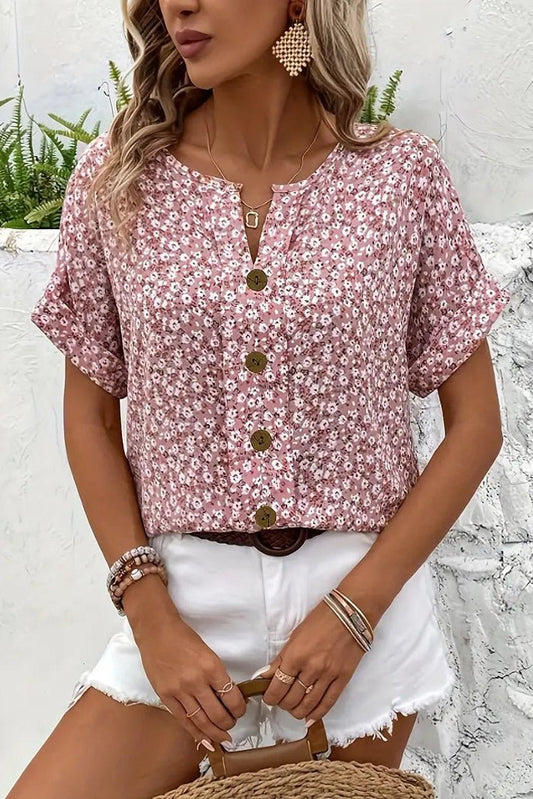 Sophia Women's Floral Print Summer Blouse - Lightweight & Versatile Style 4