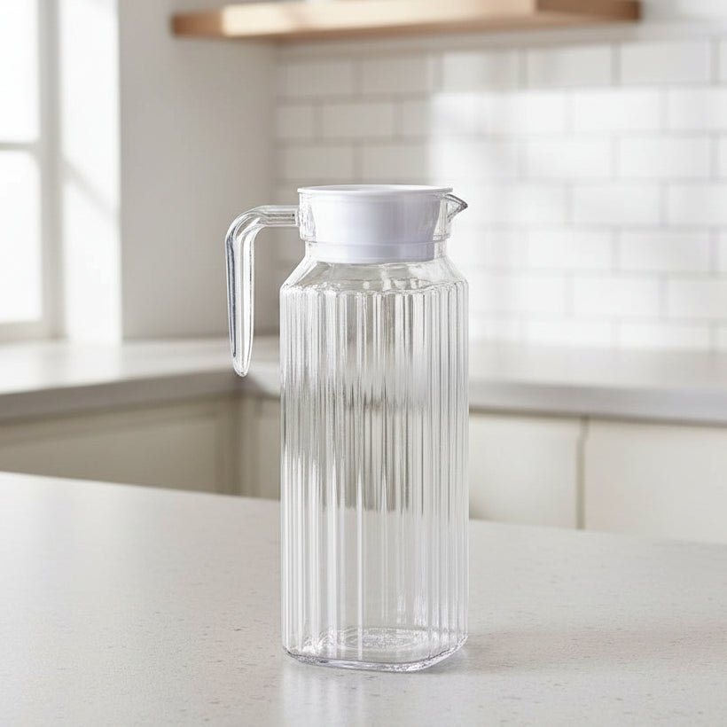 Space-Saving 1.1L Plastic Juice Pitcher - Durable, Easy to Clean, Dishwasher Safe 2