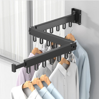 Space-Saving Retractable Clothes Dryer - Wall-Mounted Folding Hanger 2