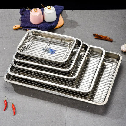Stainless Steel Baking Tray Set with Removable Cooling Rack - Durable Baking Sheet Tray 0
