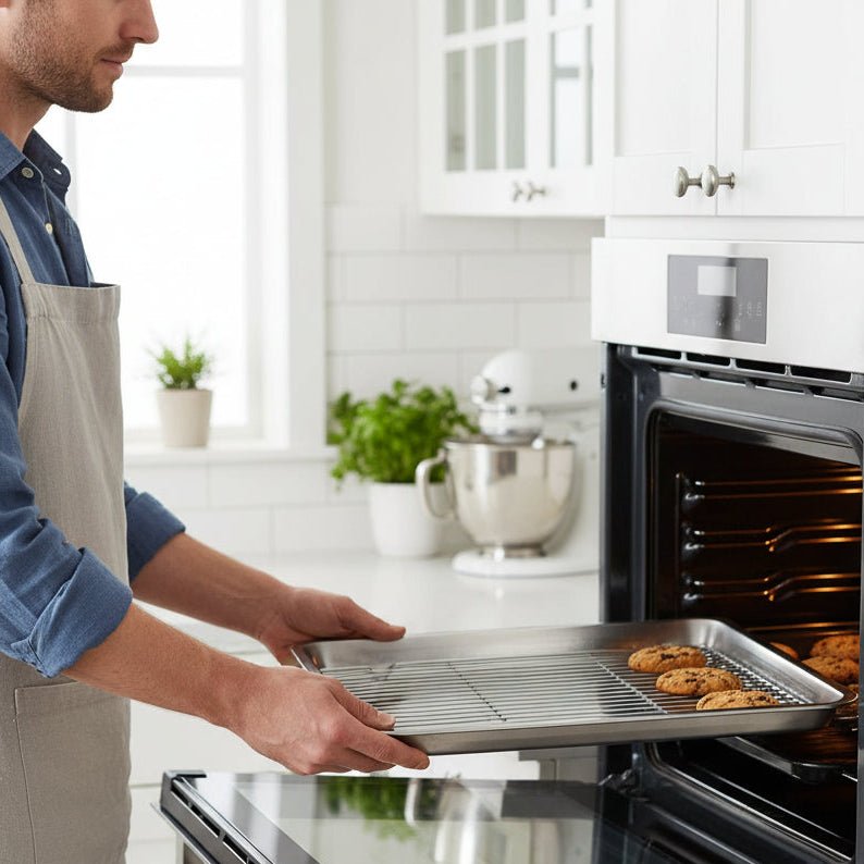 Stainless Steel Baking Tray Set with Removable Cooling Rack - Durable Baking Sheet Tray 2