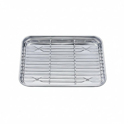 Stainless Steel Baking Tray Set with Removable Cooling Rack - Durable Baking Sheet Tray 7