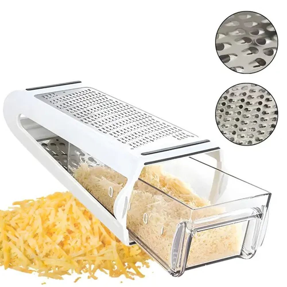 Stainless Steel Cheese Grater - 2-Sided Grater Cheese Grater with Non-Slip Base 0