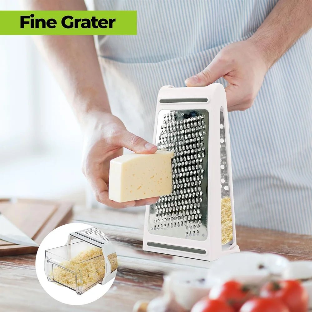 Stainless Steel Cheese Grater - 2-Sided Grater Cheese Grater with Non-Slip Base 1