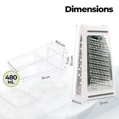 Stainless Steel Cheese Grater - 2-Sided Grater Cheese Grater with Non-Slip Base 3