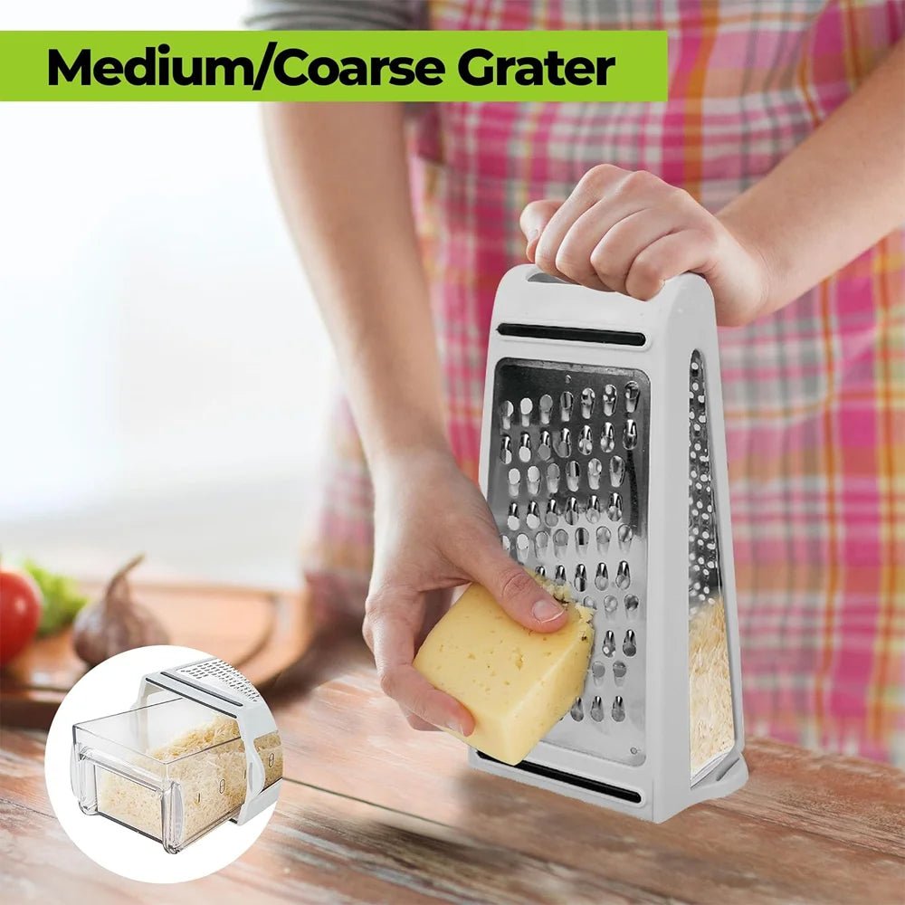 Stainless Steel Cheese Grater - 2-Sided Grater Cheese Grater with Non-Slip Base 4