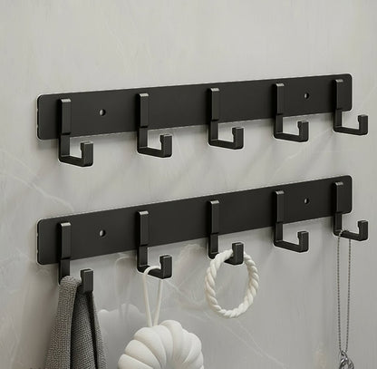 Sturdy Wall Coat Rack with Black Hooks for Clothes, Towels & Robes 10