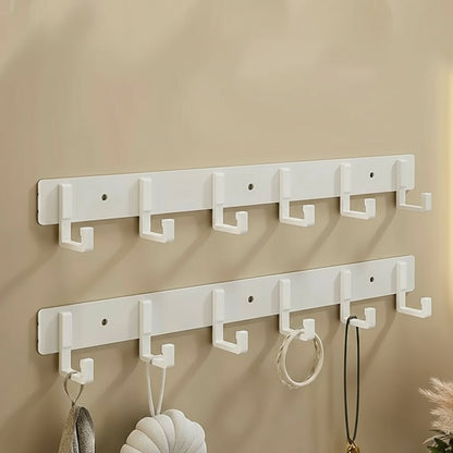 Sturdy Wall Coat Rack with Black Hooks for Clothes, Towels & Robes 11