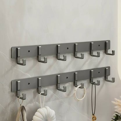 Sturdy Wall Coat Rack with Black Hooks for Clothes, Towels & Robes 19