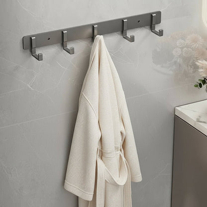 Sturdy Wall Coat Rack with Black Hooks for Clothes, Towels & Robes 3
