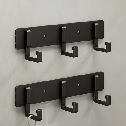 Sturdy Wall Coat Rack with Black Hooks for Clothes, Towels & Robes 7