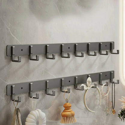 Sturdy Wall Coat Rack with Black Hooks for Clothes, Towels & Robes 8