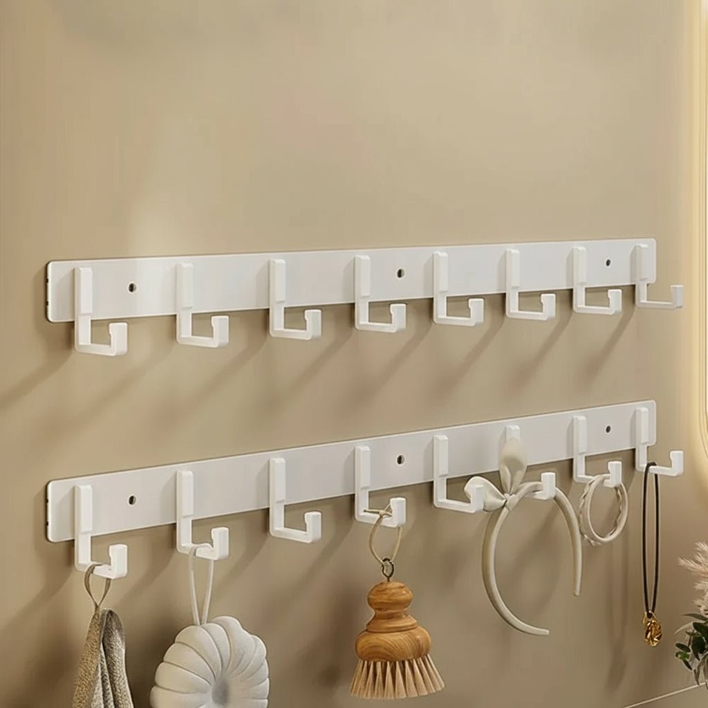 Sturdy Wall Coat Rack with Black Hooks for Clothes, Towels & Robes 9