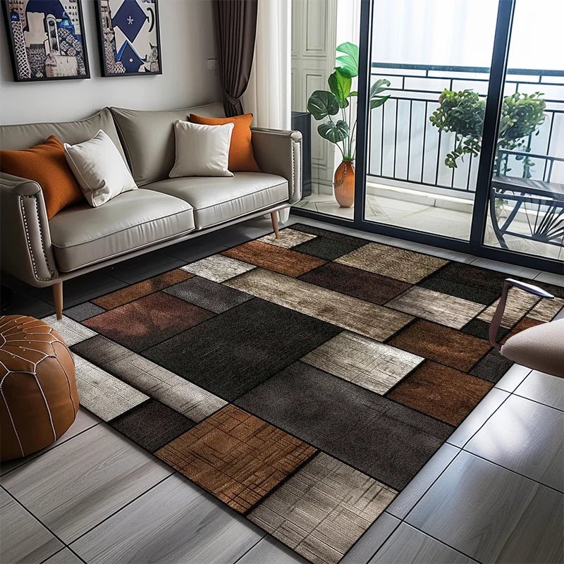 Stylish Geometric Area Rug - Soft Non-Slip Washable Carpet for Living Room & Bedroom 1