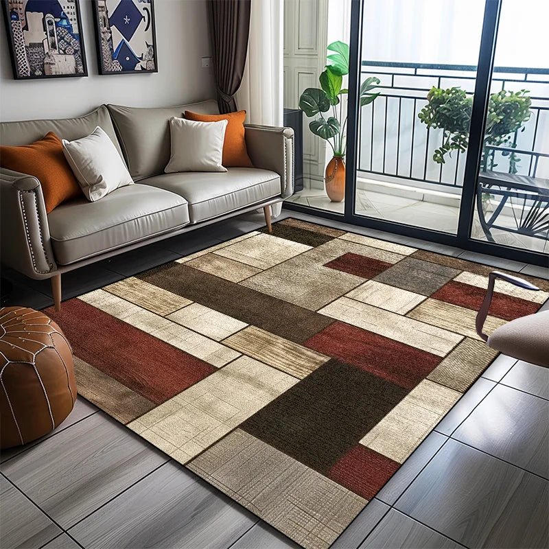 Stylish Geometric Area Rug - Soft Non-Slip Washable Carpet for Living Room & Bedroom 2
