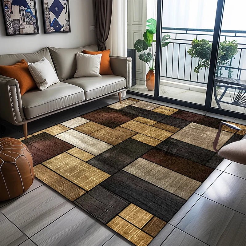 Stylish Geometric Area Rug - Soft Non-Slip Washable Carpet for Living Room & Bedroom 7