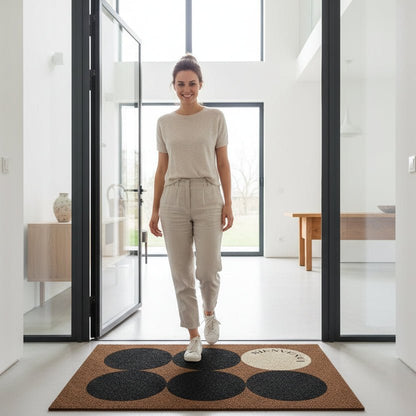 GEOMATICA – Stylish Geometric Flannel Carpet Mat, Soft Non-Slip Design for Home Decor