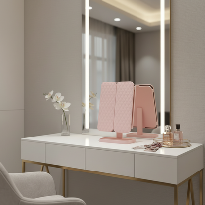 Stylish LED Vanity Mirror - Adjustable Lighting with 2x & 3x Magnification 0