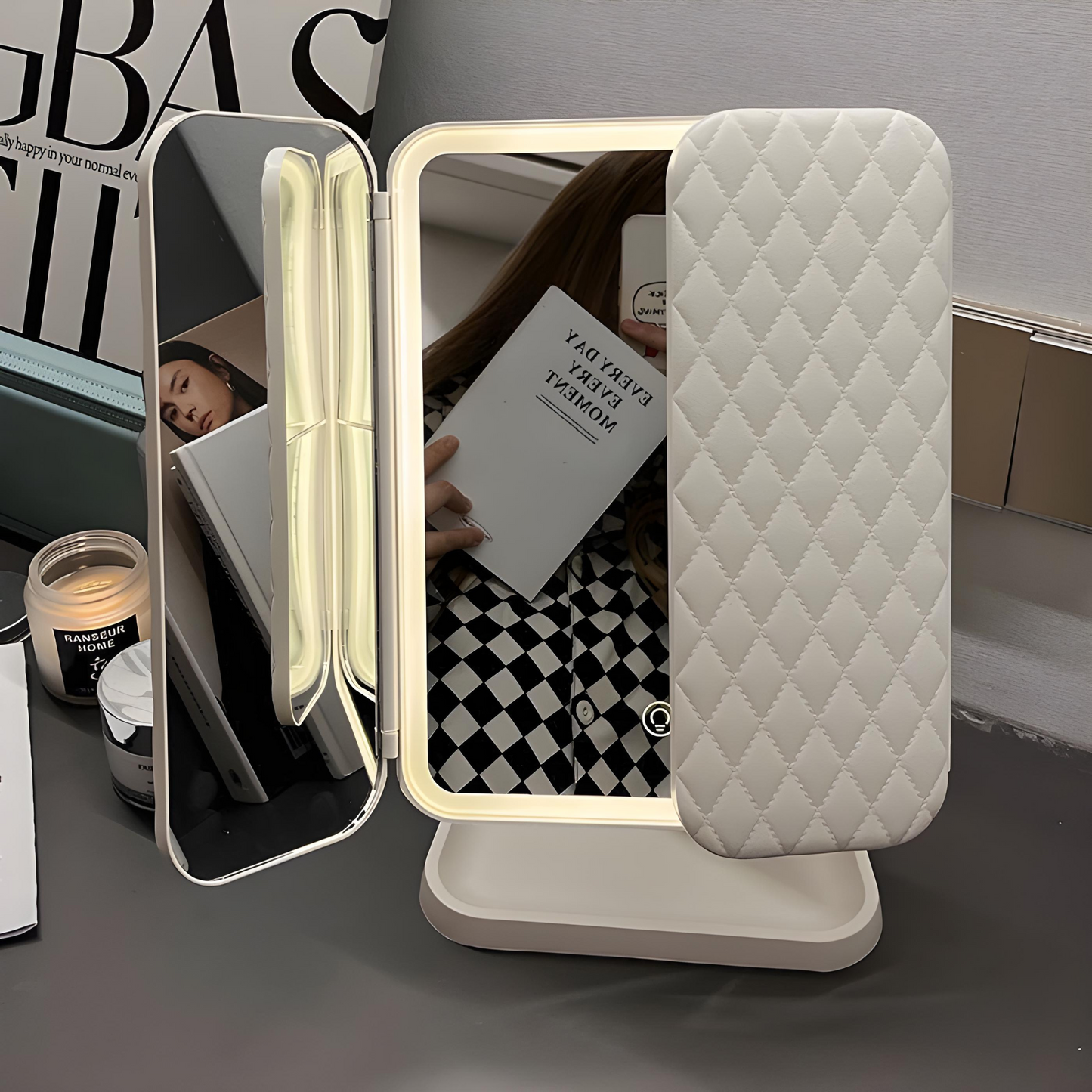 Stylish LED Vanity Mirror - Adjustable Lighting with 2x & 3x Magnification 1