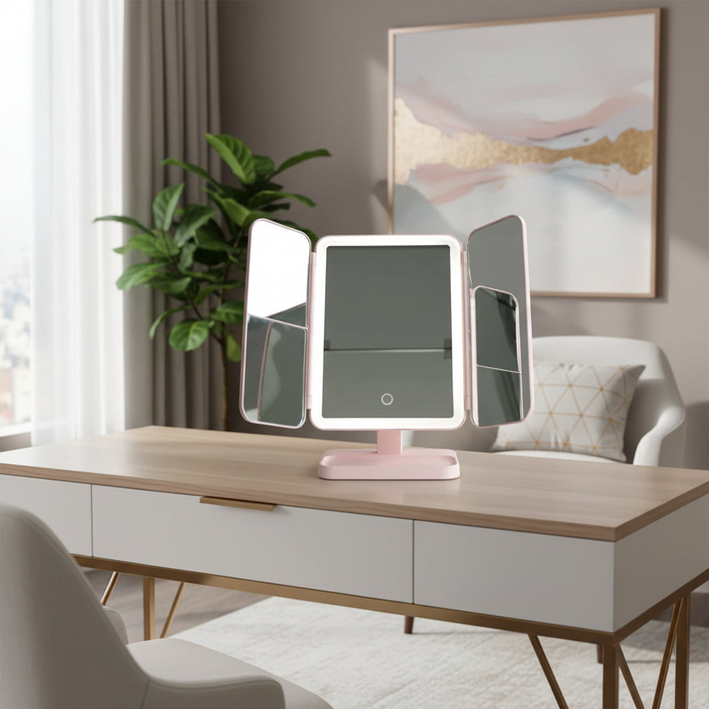 Stylish LED Vanity Mirror - Adjustable Lighting with 2x & 3x Magnification 3