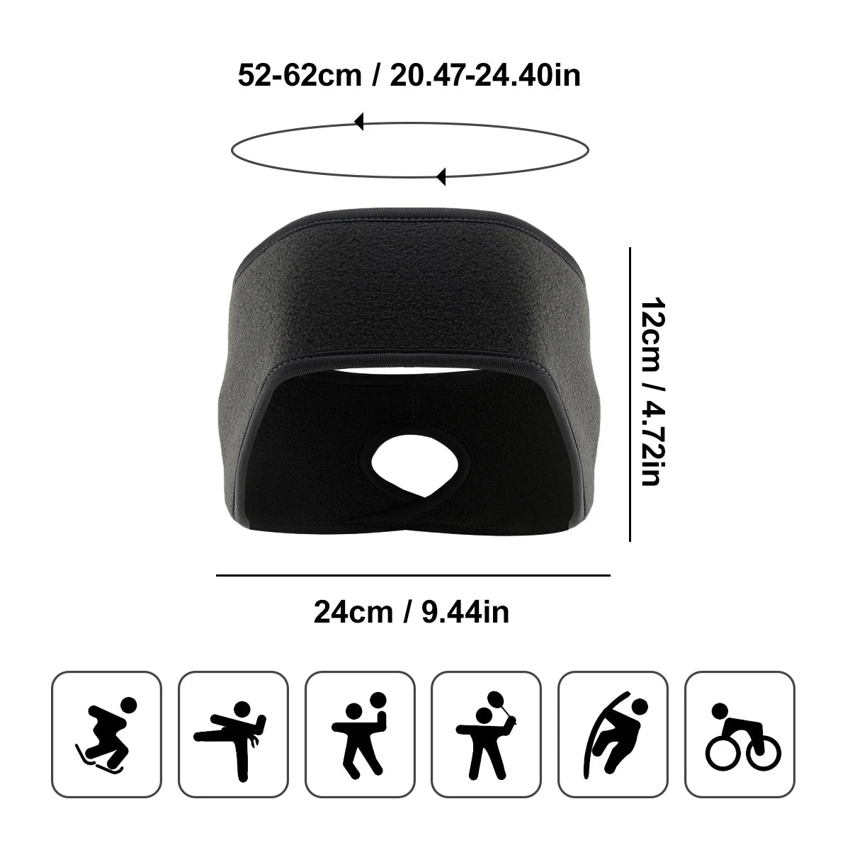 Stylish Winter Windproof Ear Warmer Headband - Comfortable Polyester for Outdoor Sports 1