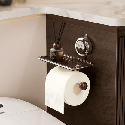 Suction Stainless Steel Toilet Paper Holder - Rustproof, Easy Install, Heavy Duty 11