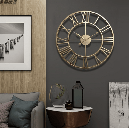 TEMPORIA – Skeleton wall clock made of wrought iron 40 × 40 cm with silent movement 0