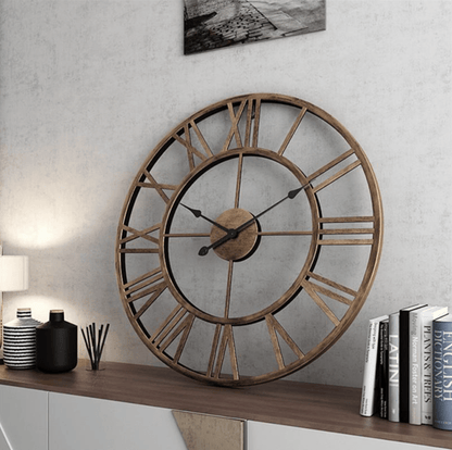 TEMPORIA – Skeleton wall clock made of wrought iron 40 × 40 cm with silent movement 1