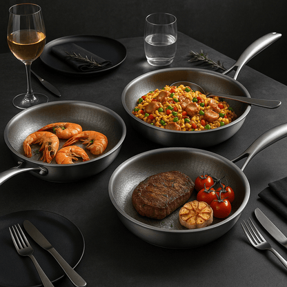 TITAN-PREMIUM PAN - High-quality titanium pan without coating for all hob types 2