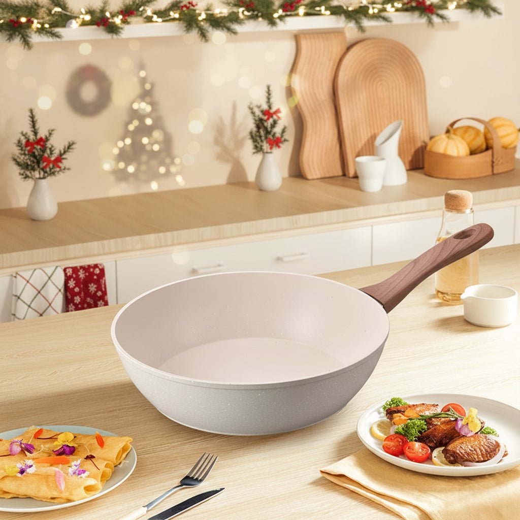 TONIQON – Deep non-stick frying pan with medical-grade stone coating made of stainless steel for gas and induction hobs 3