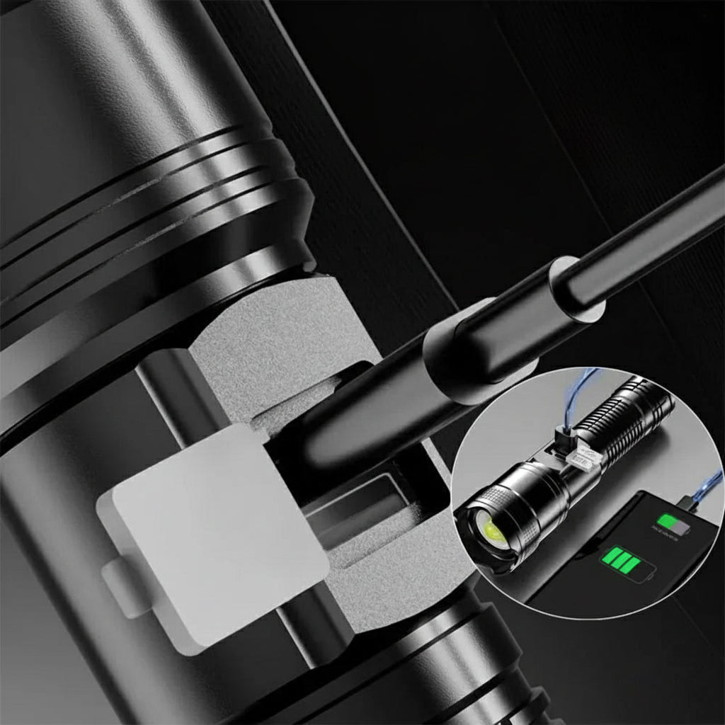 Tactical 100000 Lumens Rechargeable Flashlight with Waterproof Design & 7 Modes 2