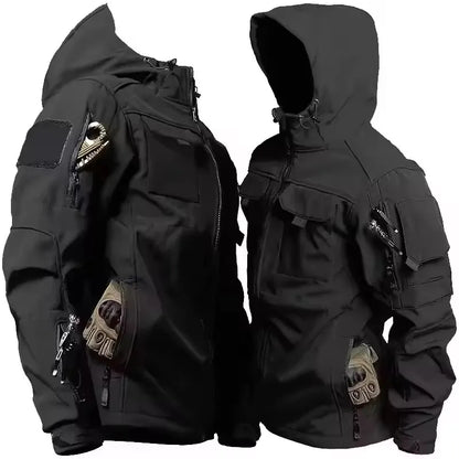 Tactical Men's Waterproof Soft Shell Jacket - Windproof, Multi-Pocket Design 0