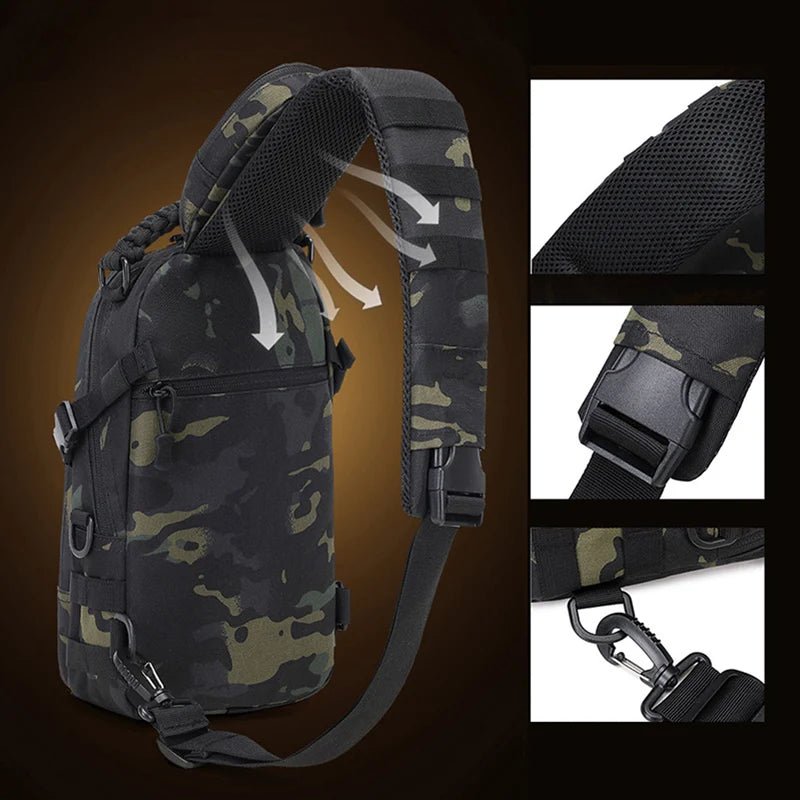Tactical Outdoor Chest Bag - Versatile Sling Backpack with Tablet Storage for Hiking & Fishing 2