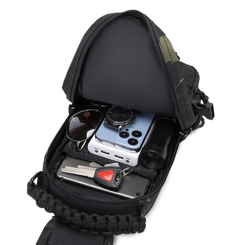 Tactical Outdoor Chest Bag - Versatile Sling Backpack with Tablet Storage for Hiking & Fishing 3