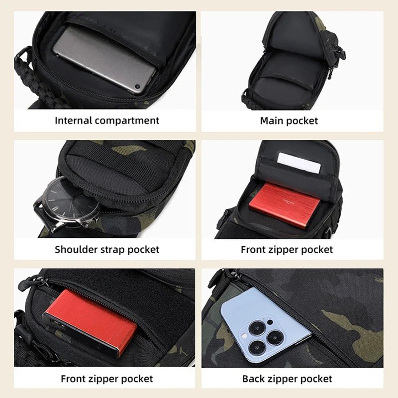 Tactical Outdoor Chest Bag - Versatile Sling Backpack with Tablet Storage for Hiking & Fishing 4